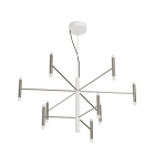 LINEA LIGHT - PERLA SOSP 9BR 43W NICKEL SPAZ/B.CO