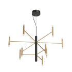 LINEA LIGHT - PERLA SOSP 9BR 43W ORO SPAZZ/NERO