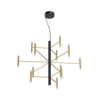LINEA LIGHT - PERLA SOSP 12BR 63W ORO SPAZ/NERO