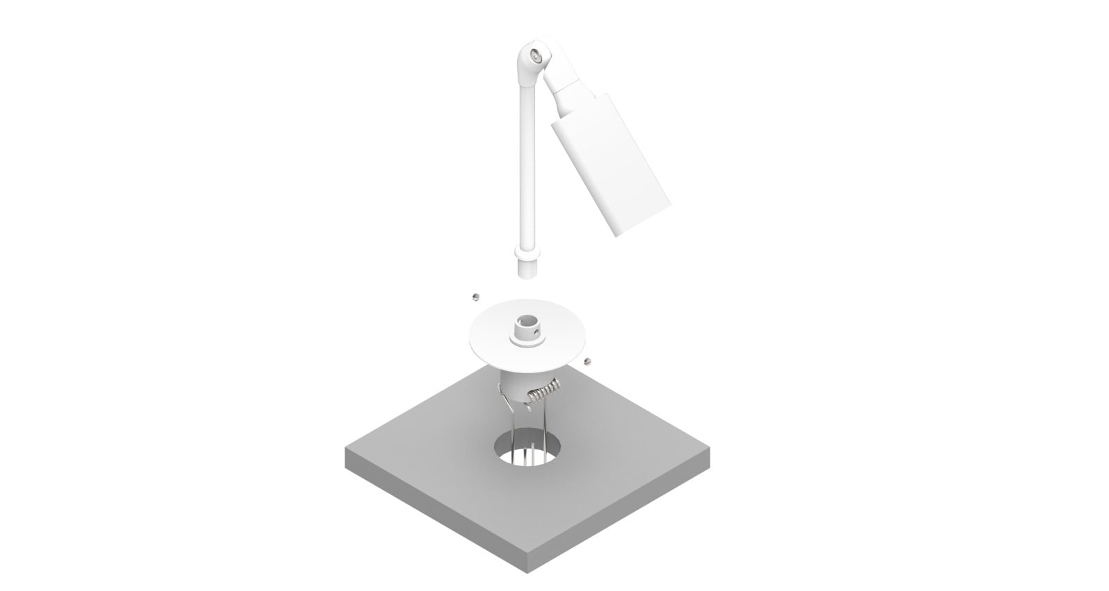 LINEA LIGHT - Lamp base with recessed springs for Tee_1 and Tee_2 - Nickel