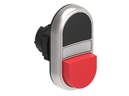 LOVATO ELECTRIC - PULSANTE DOPPIO NERO/ROSSO SENZA SIMBOLI LPCBL7212