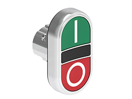 LOVATO ELECTRIC - PULS.MET.DOPPIO RASATO VERDE/ROSSO I-O