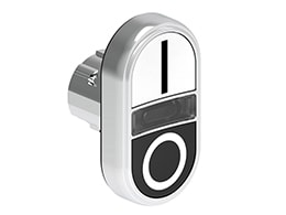 LOVATO ELECTRIC - PULS.MET.DOPPIO RASATO BIANCO/NERO I-O LPSBL7124