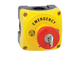 LOVATO ELECTRIC - PULS. GIA.+40MM SG.CHIAV+1NC+EMERGEN STP