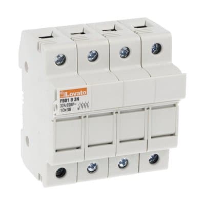 LOVATO ELECTRIC - PORTAFUSIBILI SEZION. 3P+N 10X38 NO UR