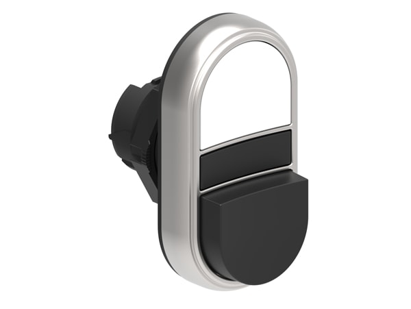 LOVATO ELECTRIC - PULSANTE DOPPIO BIANCO/NERO SENZA SIMB.