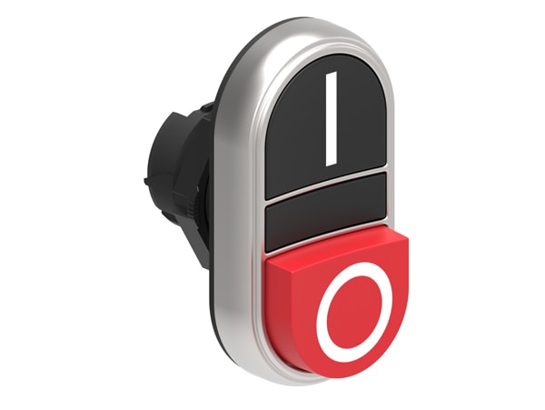 LOVATO ELECTRIC - PULSANTE DOPPIO NERO/ROSSO SIMBOLI I-O