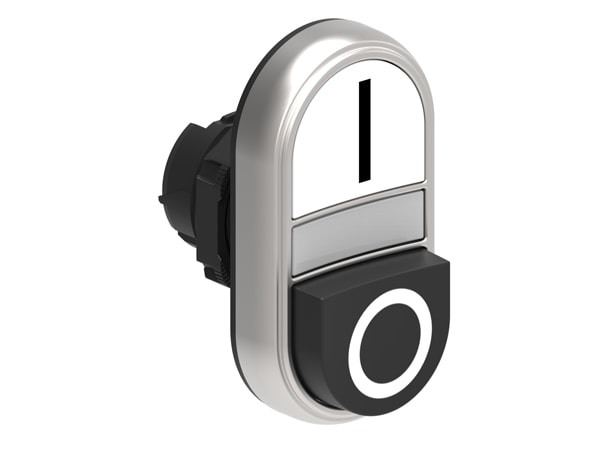 LOVATO ELECTRIC - PULSANTE DOPPIO BIANCO/NERO SIMBOLI I-O