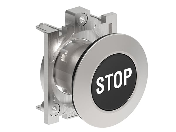 LOVATO ELECTRIC - PULSANTE A FILO MET.RASATO STOP NERO