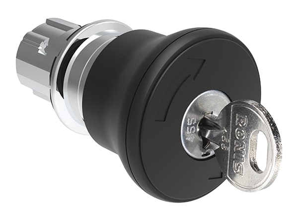 LOVATO ELECTRIC - PULS.MET.FUNGO 40MM NERO CHIAVE 421E