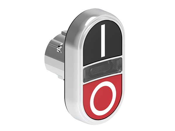 LOVATO ELECTRIC - PULS.LUM.MET.DOPPIO RAS.NERO/ROSSO I-O