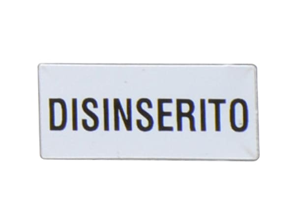 LOVATO ELECTRIC - ETICHETTA DISINSERITO