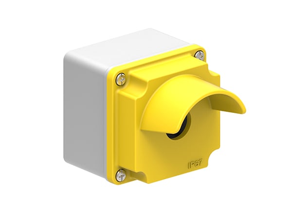 LOVATO ELECTRIC - PULSANT. MET. GRIGIO/GIALLA 1 FORO PROT.