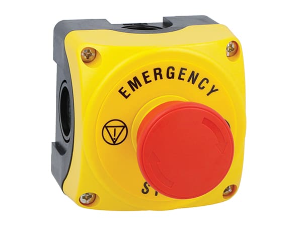 LOVATO ELECTRIC - PULS. GIA.+40MM SG.ROTAZ+1NC+EMERGEN STP