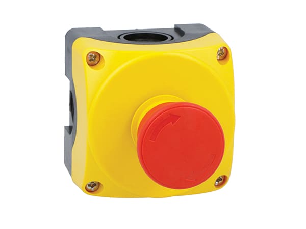 LOVATO ELECTRIC - PULS. GIALLA + 40MM SG.ROTAZ. + 1NC