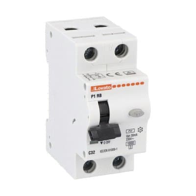 LOVATO ELECTRIC - Interruttore magnetotermico differenziale1P+N C32 30MA 10KA
