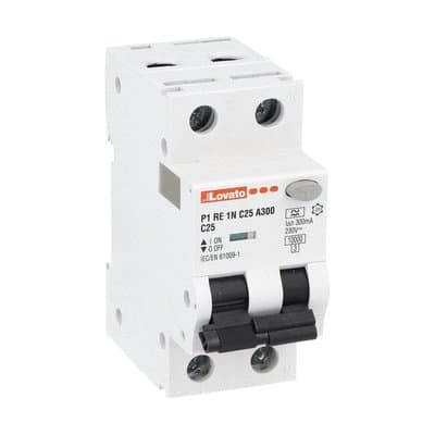 LOVATO ELECTRIC - Interruttore magnetotermico differenziale1P+N C25 300MA 10KA