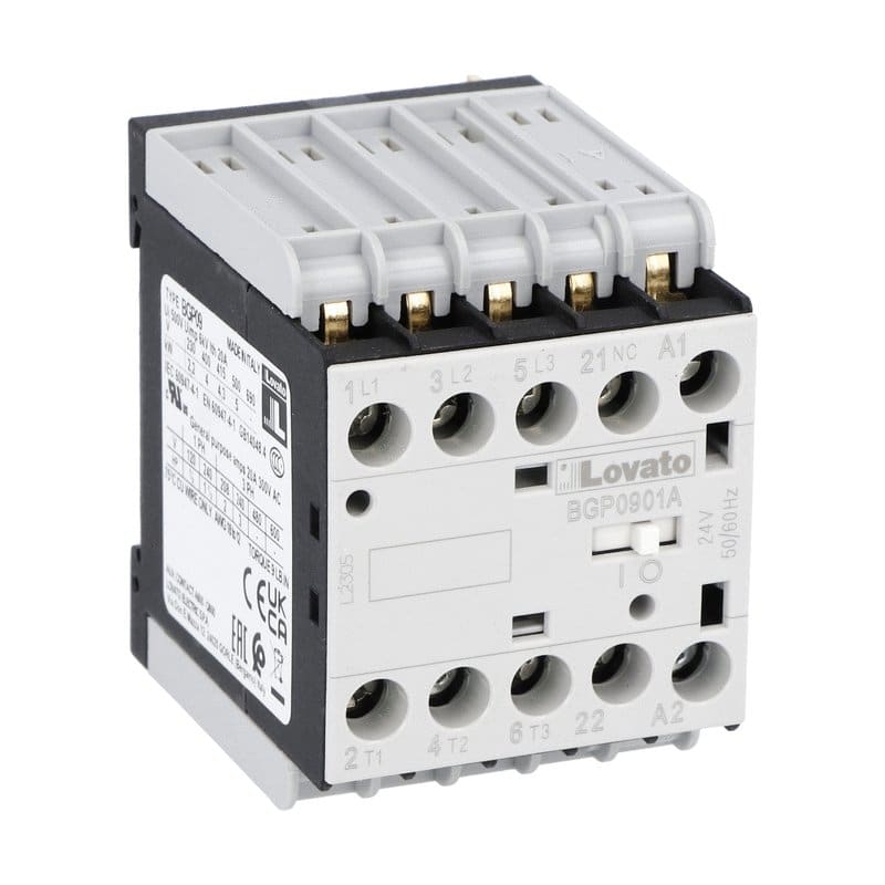 LOVATO ELECTRIC - CONTATTORE 3P+1NC 9A AC3 PIN RETRO