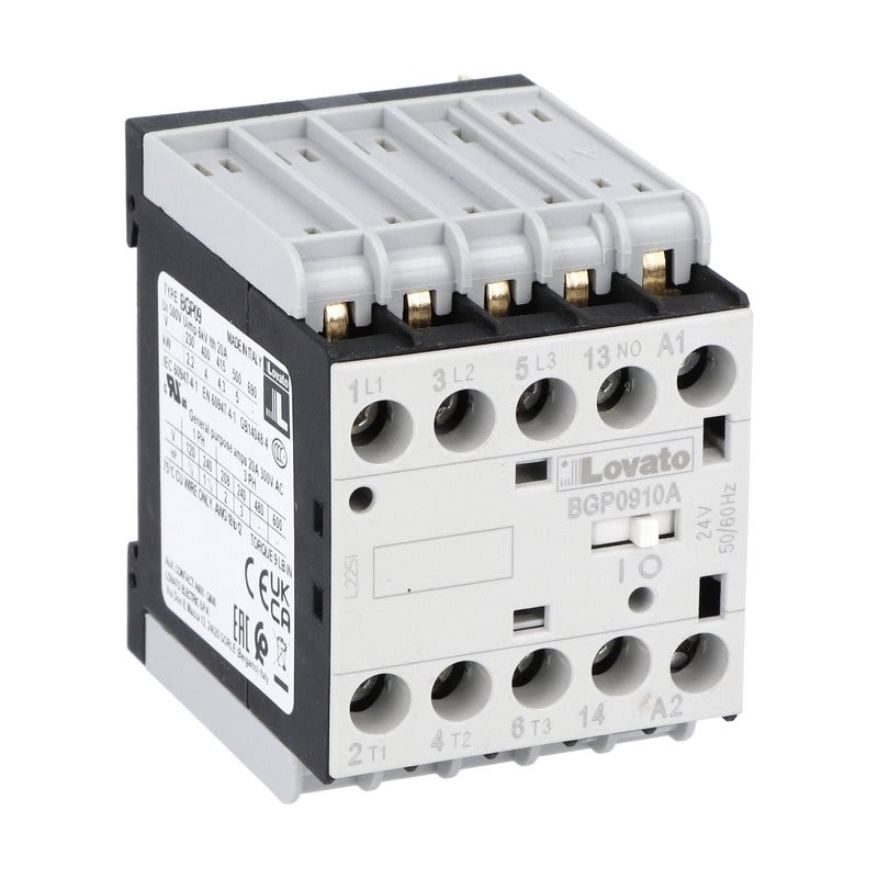 LOVATO ELECTRIC - CONTATTORE 3P+1NO 9A AC3 PIN RETRO