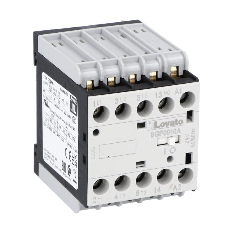 LOVATO ELECTRIC - CONTATTORE 3P+1NO 9A AC3 PIN RETRO