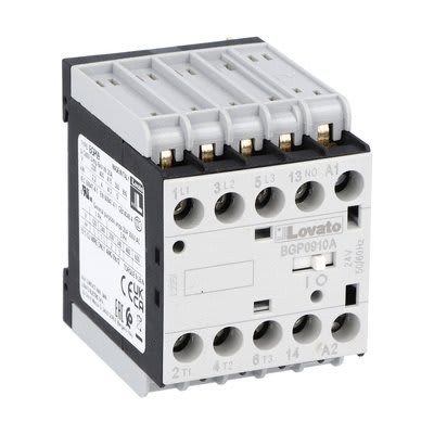 LOVATO ELECTRIC - CONTATTORE 3P+1NO 9A AC3 PIN RETRO