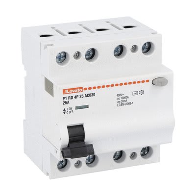 LOVATO ELECTRIC - INTERRUTTORE DIFF.PURO 4P 25A IDN 30MA