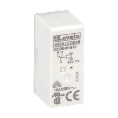 LOVATO ELECTRIC - RELE' MINIATURIZZATO 1SC 16A, 48VDC HR301CD048