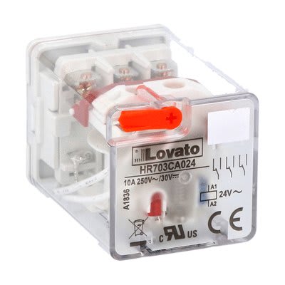 LOVATO ELECTRIC - RELE' INDUST UNDECAL 3SC 10A 24VAC+LED HR703CA024