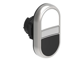 LOVATO ELECTRIC - PULSANTE DOPPIO BIANCO/NERO SENZA SIMB. LPCBL7114