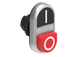 LOVATO ELECTRIC - PULSANTE DOPPIO NERO/ROSSO SIMBOLI I-O LPCBL7222