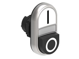 LOVATO ELECTRIC - PULSANTE DOPPIO BIANCO/NERO SIMBOLI I-O LPCBL7224