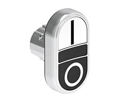 LOVATO ELECTRIC - PULS.MET.DOPPIO RASATO BIANCO/NERO I-O LPSB7124