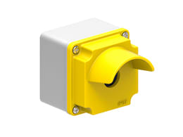 LOVATO ELECTRIC - PULSANT. MET. GRIGIO/GIALLA 1 FORO PROT. LPZM1A5P