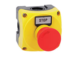 LOVATO ELECTRIC - PULS. GIALLA+FUNGO ISO13850+TARG. STOP