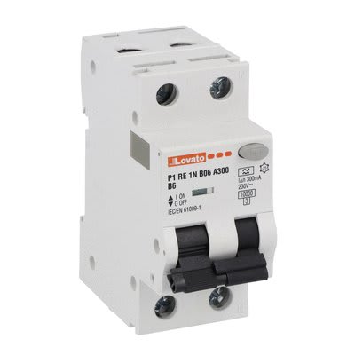 LOVATO ELECTRIC - INTERR.MAGNETOT.DIFF.1P+N B6 300MA 10KA P1RE1NB06A300