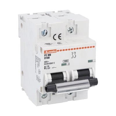 LOVATO ELECTRIC - INTERRUTT. MAGNETOTERMICO 2P D 100A 10KA P2MB2PD100