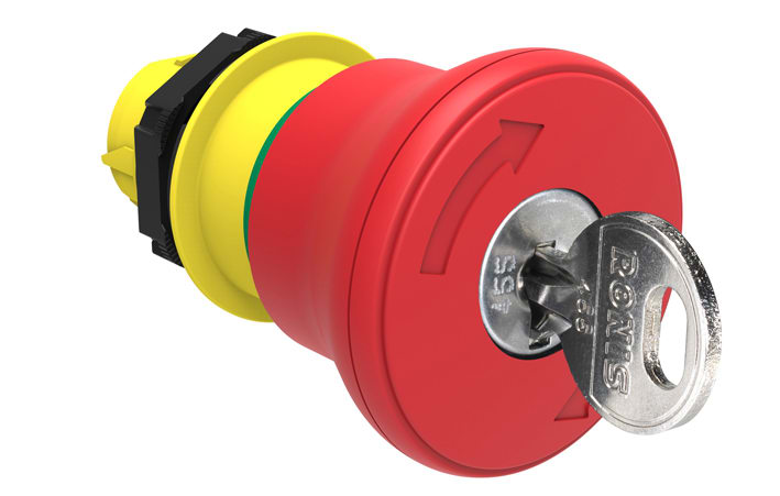 LOVATO ELECTRIC - PULS.FUNGO 40MM ROSSO SG.CHIAVE ISO13850