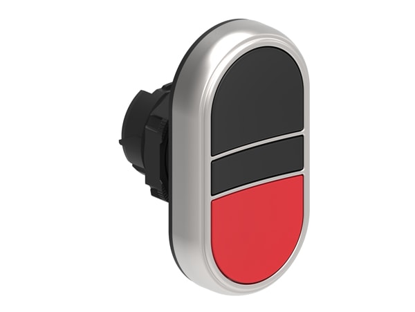 LOVATO ELECTRIC - PULSANTE DOPPIO NERO/ROSSO SENZA SIMBOLI