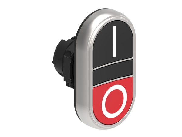 LOVATO ELECTRIC - PULSANTE DOPPIO NERO/ROSSO SIMBOLI I-O