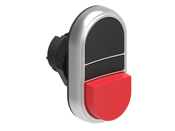 LOVATO ELECTRIC - PULSANTE DOPPIO NERO/ROSSO SENZA SIMBOLI