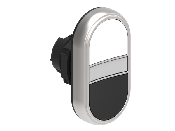 LOVATO ELECTRIC - PULSANTE DOPPIO BIANCO/NERO SENZA SIMB.