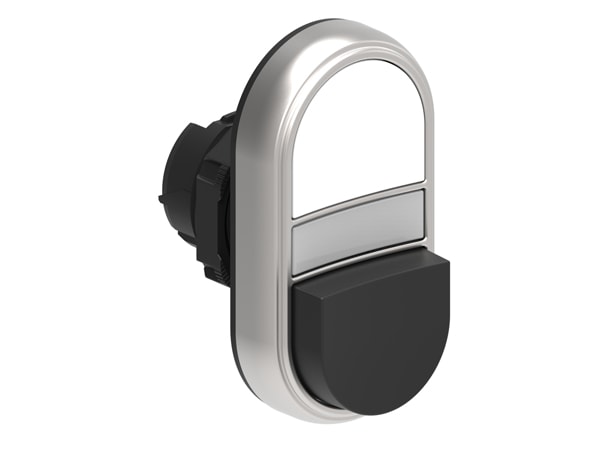 LOVATO ELECTRIC - PULSANTE DOPPIO BIANCO/NERO SENZA SIMB.