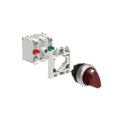 LOVATO ELECTRIC - KIT PL.SEL.LUM.ROSSO 3POS.INST.NO+NC 24V