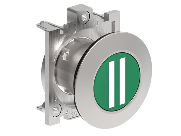 LOVATO ELECTRIC - PULSANTE A FILO MET.RASATO II VERDE