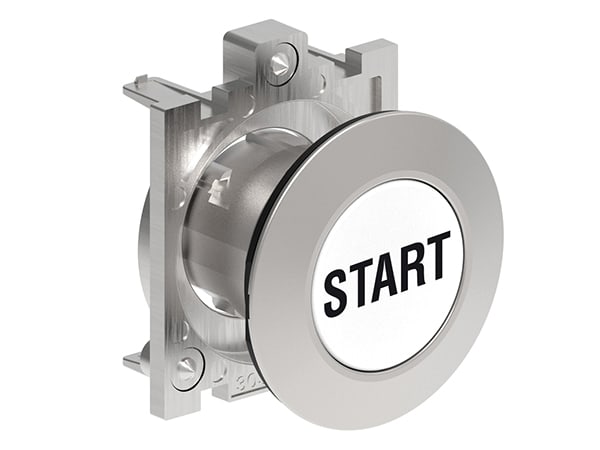 LOVATO ELECTRIC - PULSANTE A FILO MET.RASATO START BIANCO
