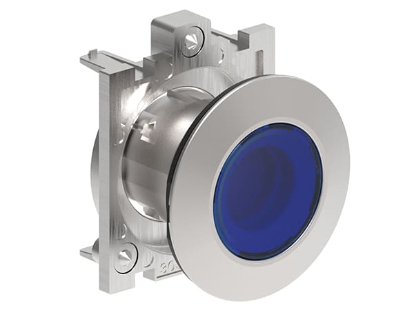 LOVATO ELECTRIC - PULSANTE LUMINOSO A FILO MET.RASATO BLU