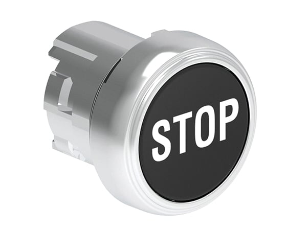 LOVATO ELECTRIC - PULSANTE MET.RASATO STOP NERO
