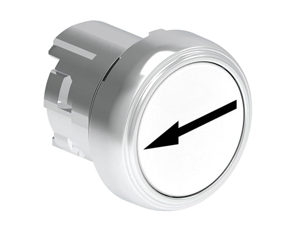 LOVATO ELECTRIC - PULSANTE MET. RASATO FR. DX-SX BIANCO