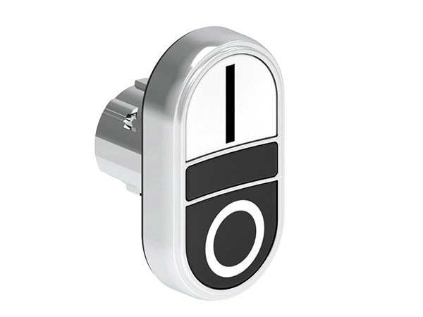 LOVATO ELECTRIC - PULS.MET.DOPPIO RASATO BIANCO/NERO I-O