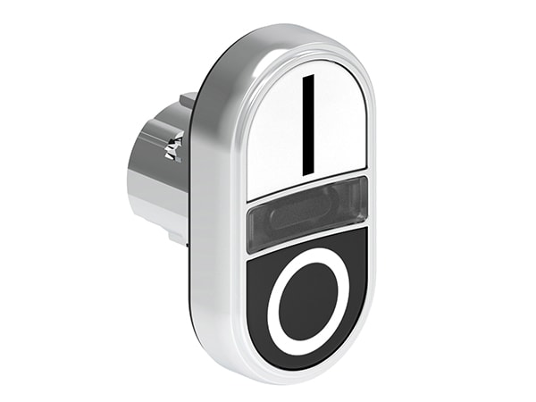 LOVATO ELECTRIC - PULS.MET.DOPPIO RASATO BIANCO/NERO I-O
